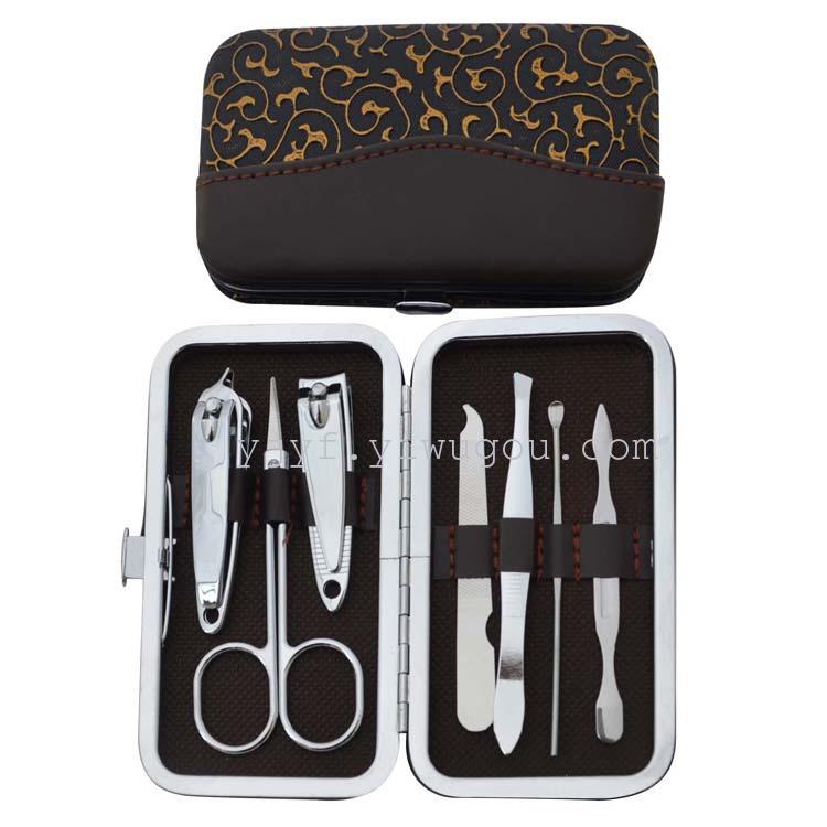 Carbon steel nail scissors 7 piece manicure tools Pedicure knife eyebrow clip