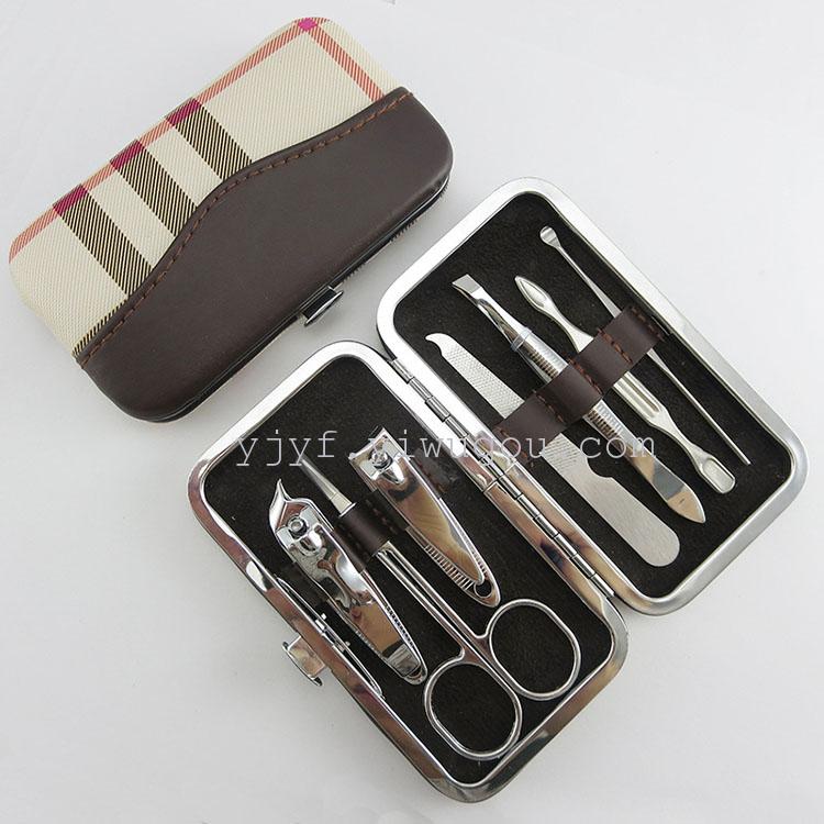 Carbon steel nail scissors 7 piece manicure tools Pedicure knife eyebrow clip