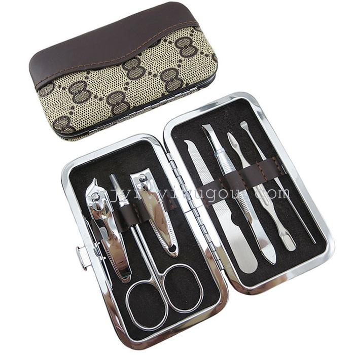 Carbon steel nail scissors 7 piece manicure tools Pedicure knife eyebrow clip