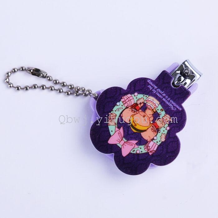 Creative cute cartoon nail clippers key ring with nail clippers, nail files, nail scissors necklace