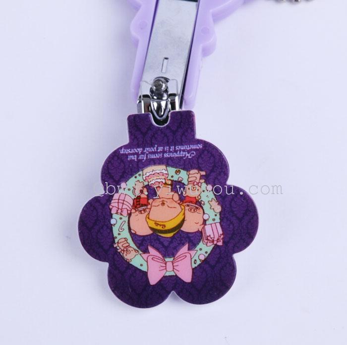 Creative cute cartoon nail clippers key ring with nail clippers, nail files, nail scissors necklace