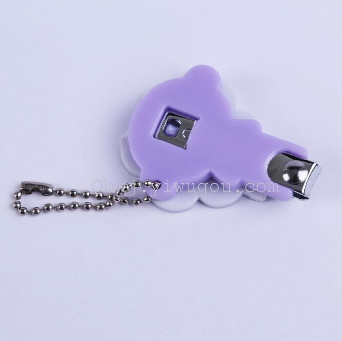 Creative cute cartoon nail clippers key ring with nail clippers, nail files, nail scissors necklace