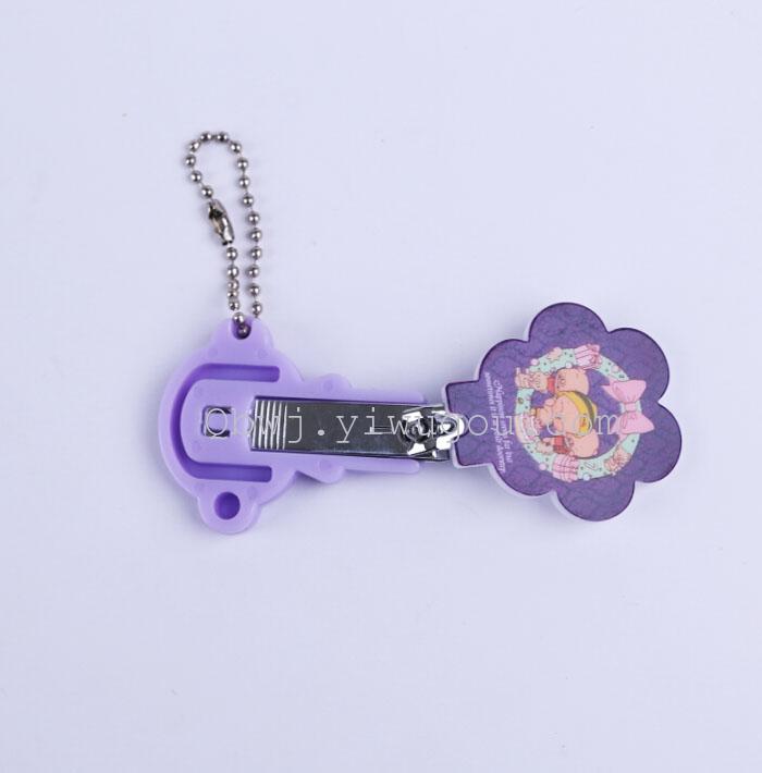 Creative cute cartoon nail clippers key ring with nail clippers, nail files, nail scissors necklace