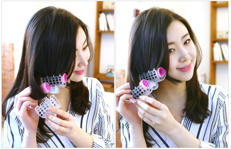 The new hair curler bangs hair curlers air pear self-adhesive curls tool