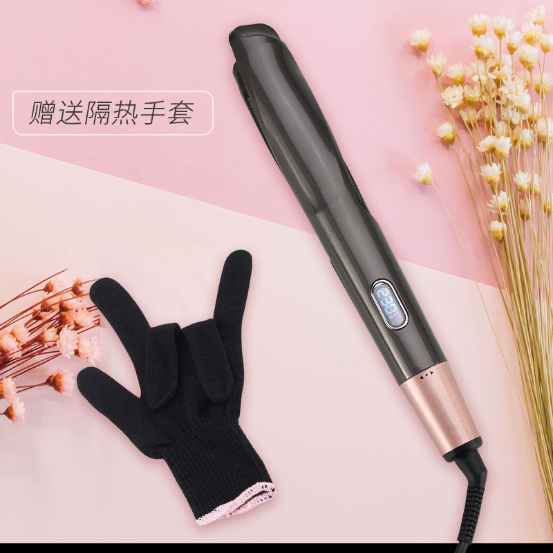 Lescolton&#039;s new two-in-one spiral straight hair curler with comb teeth LCD screen.