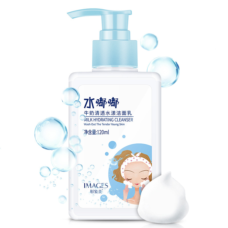 Images Milk Facial Cleanser Clear Water Ripple Moisturizing Deep Cleansing Facial Cleanser Facial Care Wholesale