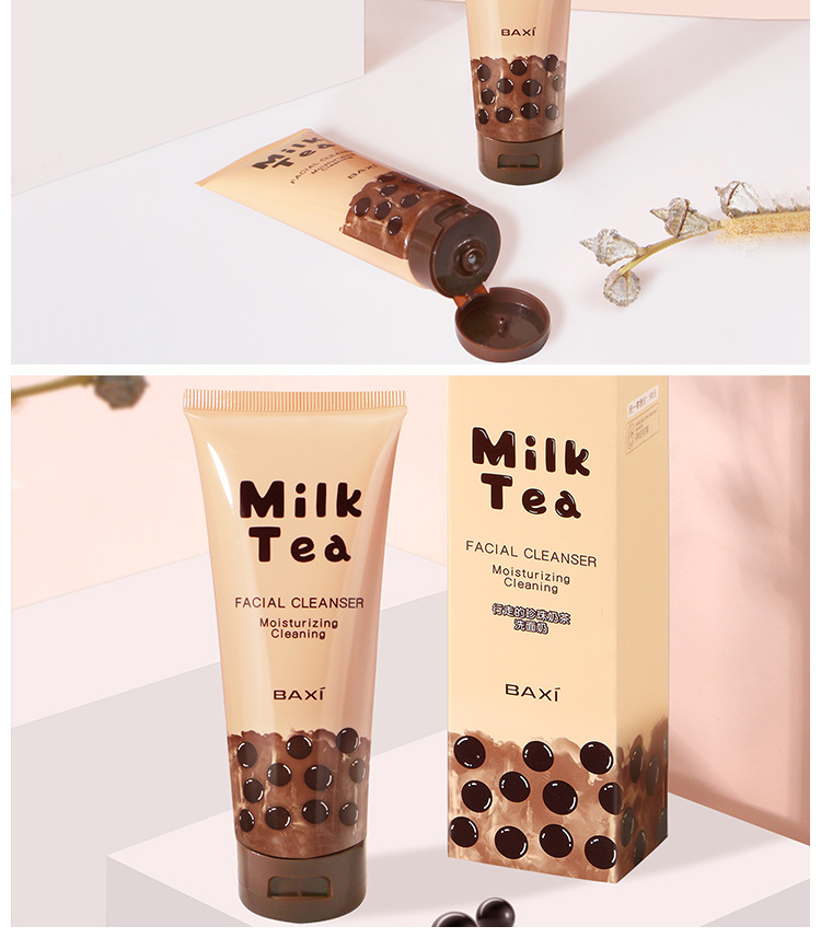 Cosmetics Basie Pearl Tea Cleansing Milk Deep Cleansing oil control moisturizing compact student foaming cleanser
