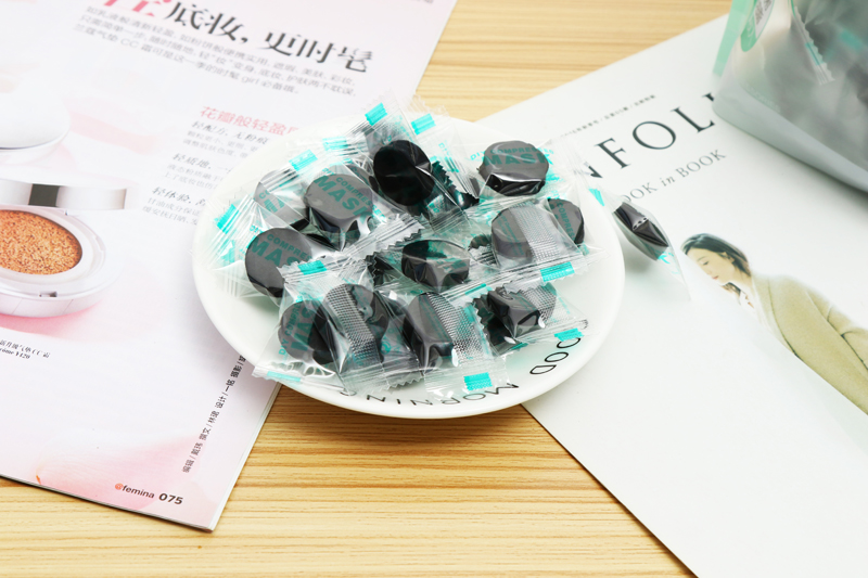 Black carbon bamboo wood compressed facial mask paper moisturizing and hydrating the mask 50 pills.