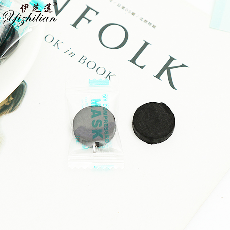 Black carbon bamboo wood compressed facial mask paper moisturizing and hydrating the mask 50 pills.