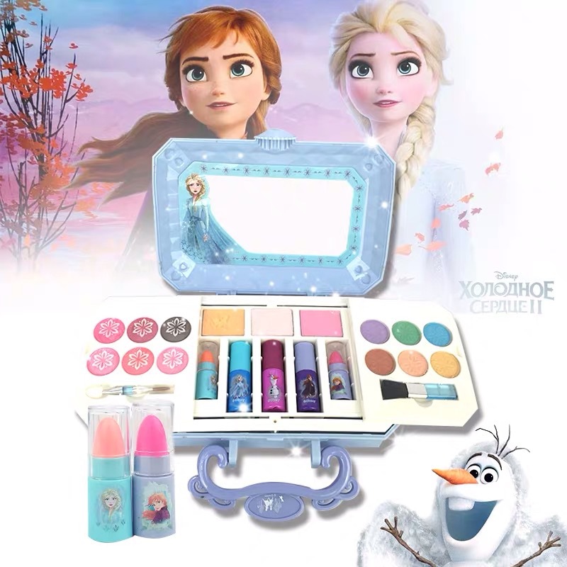 Ice Princess Children&#039;s Cosmetics Makeup Kit Elsa Girl Toy Set Jiannian Beauty Mini Box