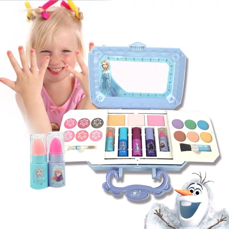 Ice Princess Children&#039;s Cosmetics Makeup Kit Elsa Girl Toy Set Jiannian Beauty Mini Box