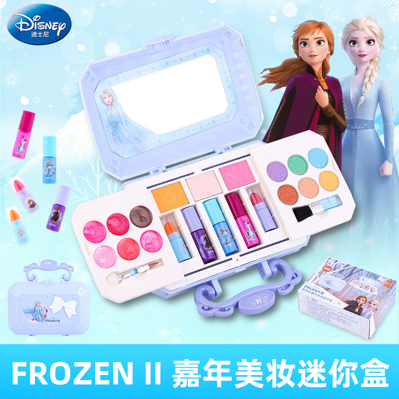 Disney Frozenii Children&#039;s Cosmetics Makeup Kit Elsa Girl&#039;s Toy Set Jiannian Beauty Mini Box