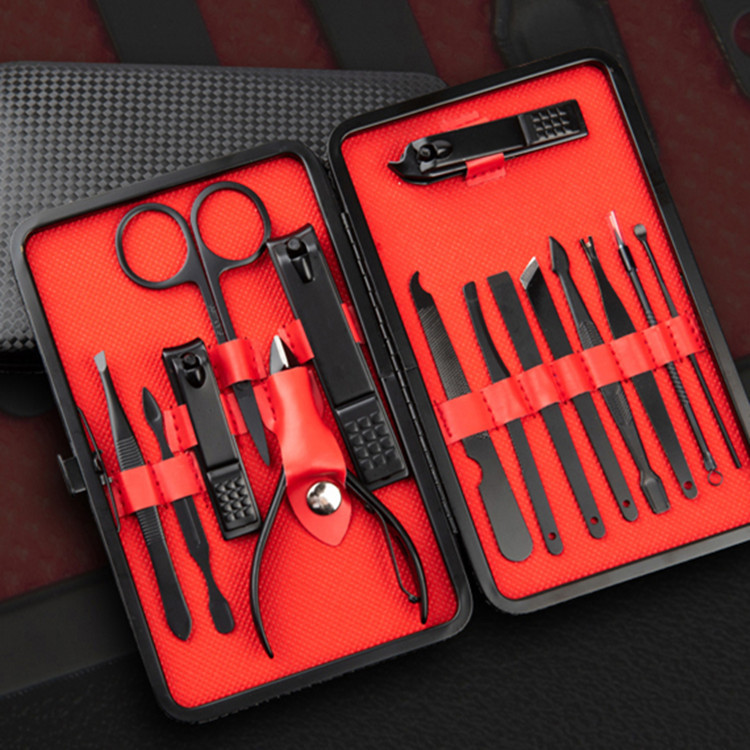 Eagle Mouth Stainless Steel Nail Clippers Set Manicure Beauty Scissors Tool Kit 18-Piece Manicure Pedicure Box
