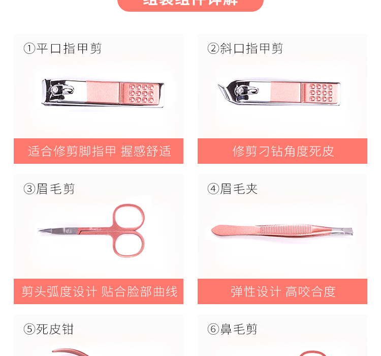 Eagle Mouth Stainless Steel Nail Clippers Set Manicure Beauty Scissors Tool Kit 18-Piece Manicure Pedicure Box