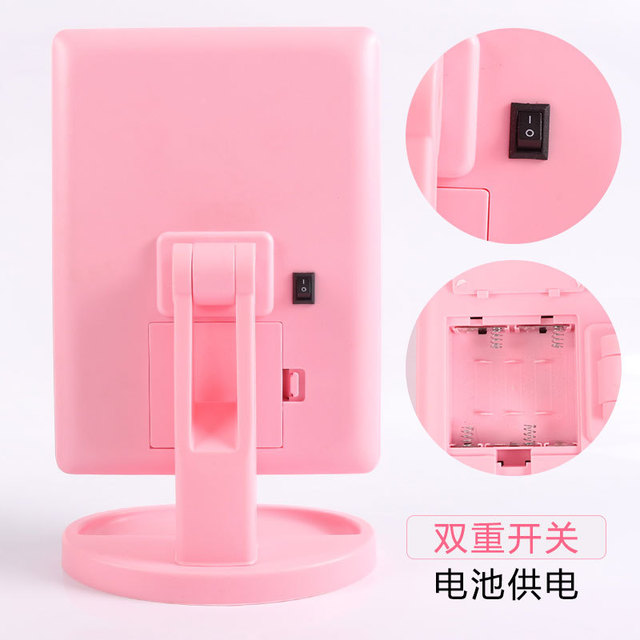 Touch Induction Led Light Desktop Storage Makeup Mirror 16/22 Lamp Makeup Mirror Desktop 360 Rotating Vanity Mirror