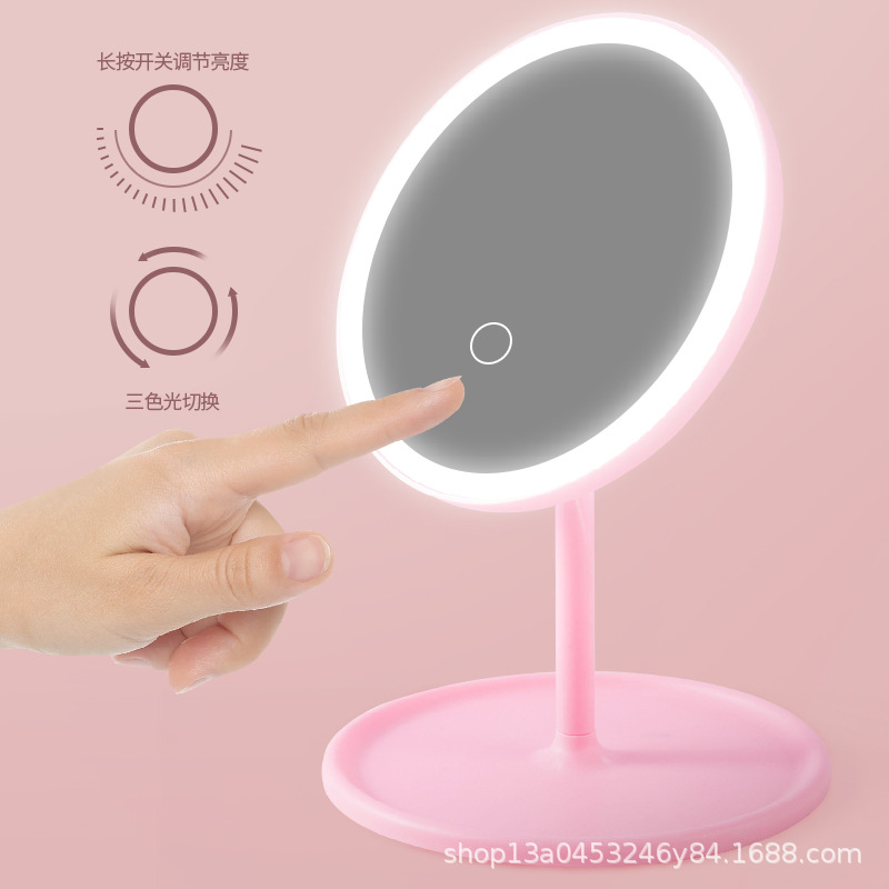 Gift High Clearness Makeup Mirror Douyin Online Influencer Portable Student Touch Fill Light Led Makeup Mirror