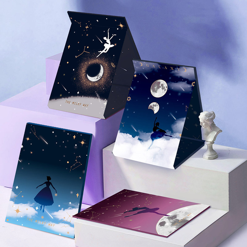 Paper Folding Makeup Mirror Cartoon Portable Portable Folding Mirror Desktop Desktop Dormitory Dressing Mirror