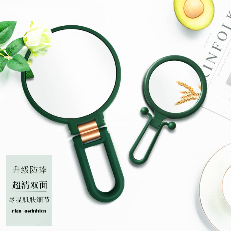 10 Times Magnification Small round Mirror 5 Times Makeup Mirror Princess Mirror Folding Portable Mirror HandHold Mirror