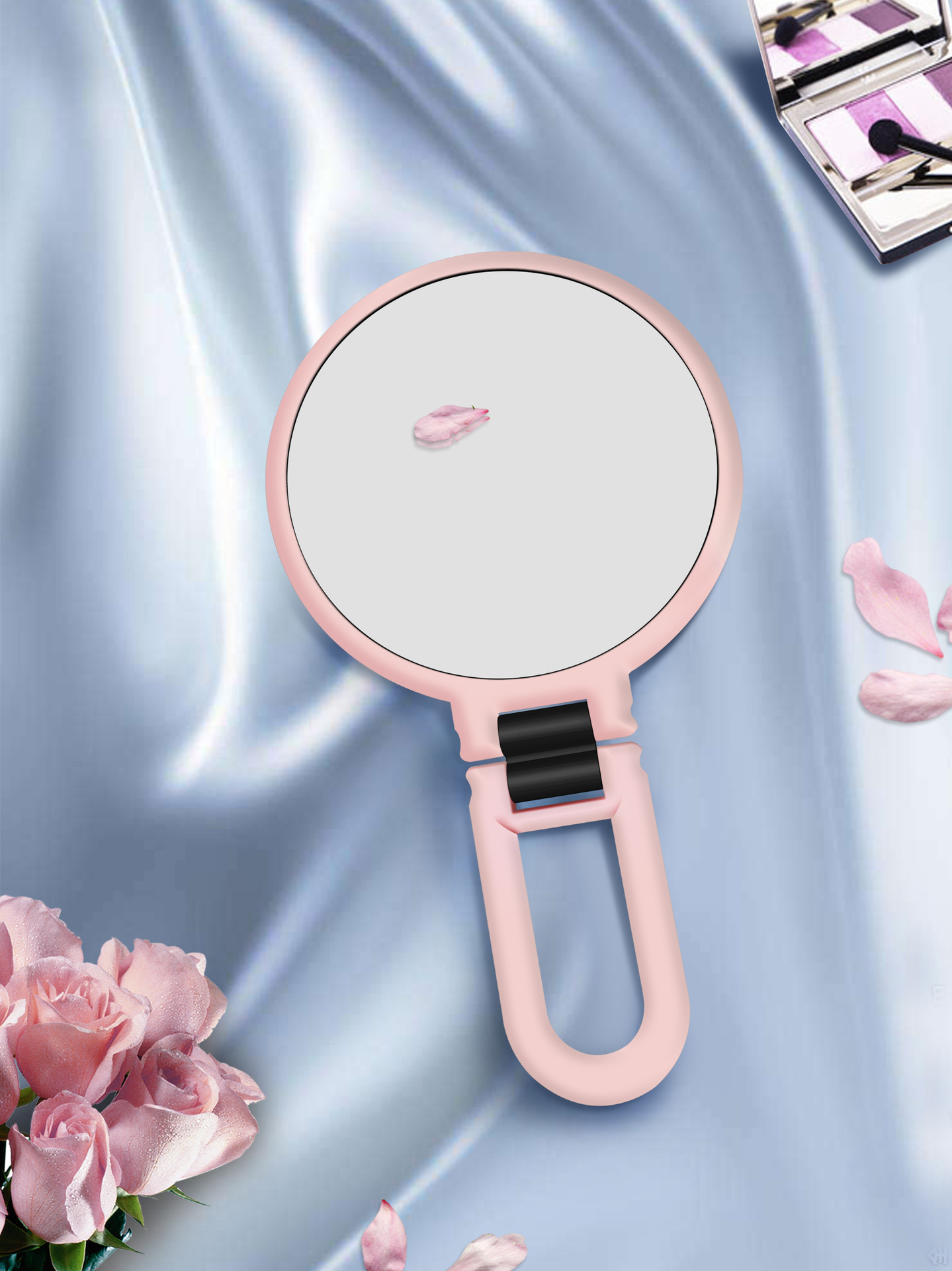 10 Times Magnification Small round Mirror 5 Times Makeup Mirror Princess Mirror Folding Portable Mirror HandHold Mirror