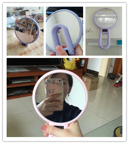 10 Times Magnification Small round Mirror 5 Times Makeup Mirror Princess Mirror Folding Portable Mirror HandHold Mirror