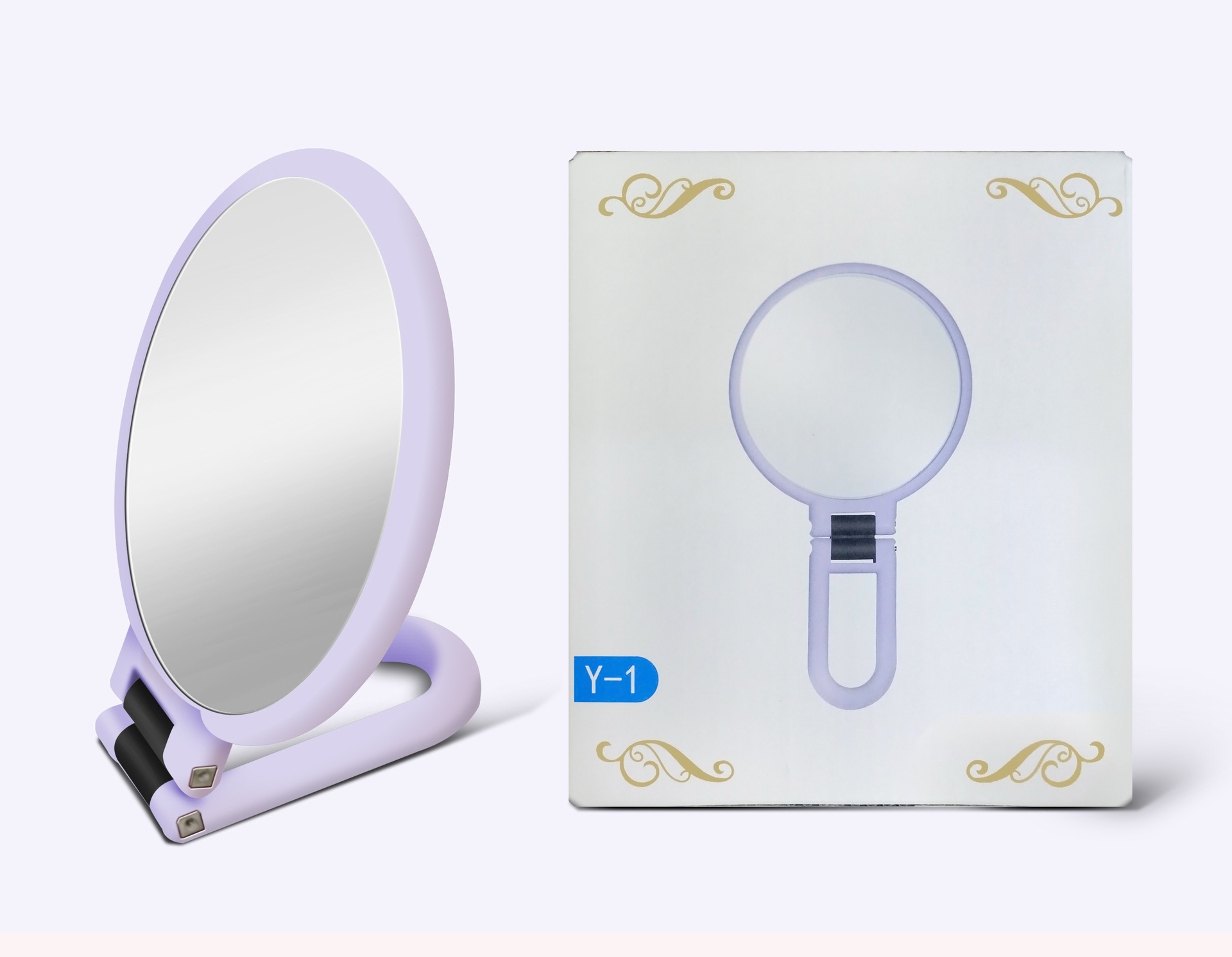 10 Times Magnification Small round Mirror 5 Times Makeup Mirror Princess Mirror Folding Portable Mirror HandHold Mirror