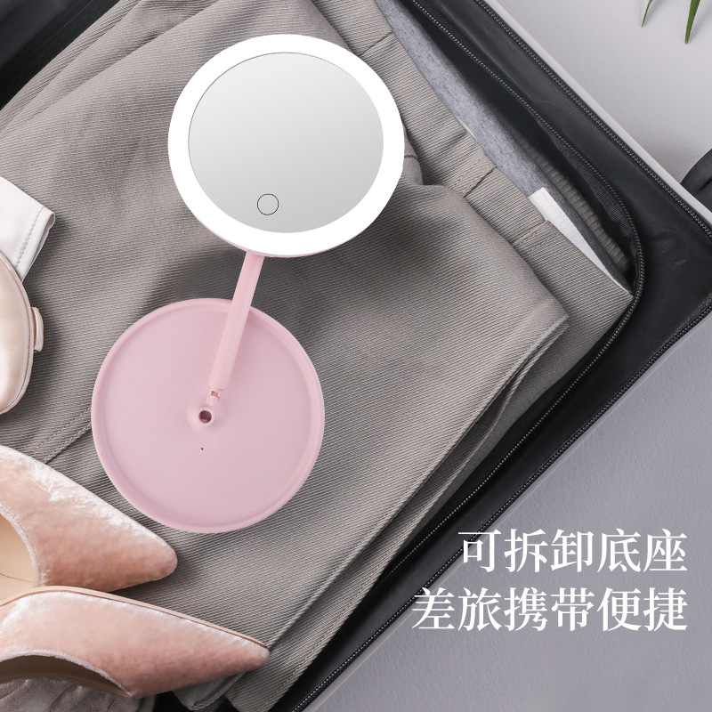 European Makeup Mirror Desktop Foldable Makeup Mirror with Light Fill Light Desktop Vanity Mirror Students&#039; Glasses