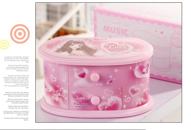 Multifunctional Makeup Mirror Music Box Rotating Dancing Ballet Girl Music Box Valentine's Day Girl Gift