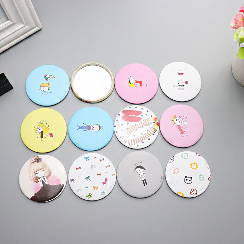 T Korean Style Cute Cartoon Small Mirror Makeup Mirror Makeup on the Go Mirror Wholesale Special Offer