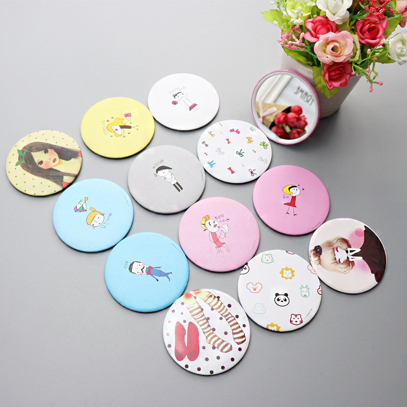 T Korean Style Cute Cartoon Small Mirror Makeup Mirror Makeup on the Go Mirror Wholesale Special Offer