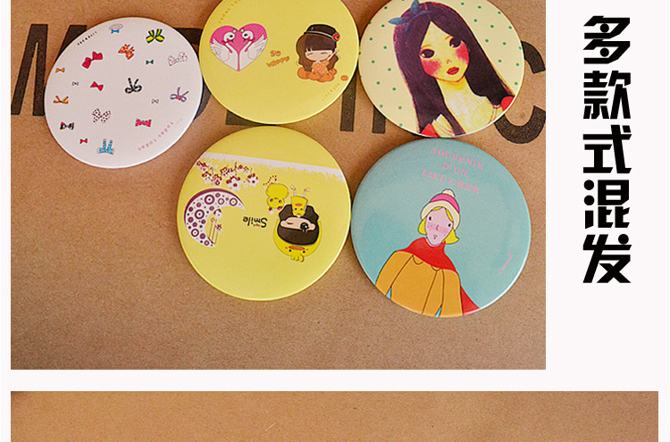 T Korean Style Cute Cartoon Small Mirror Makeup Mirror Makeup on the Go Mirror Wholesale Special Offer