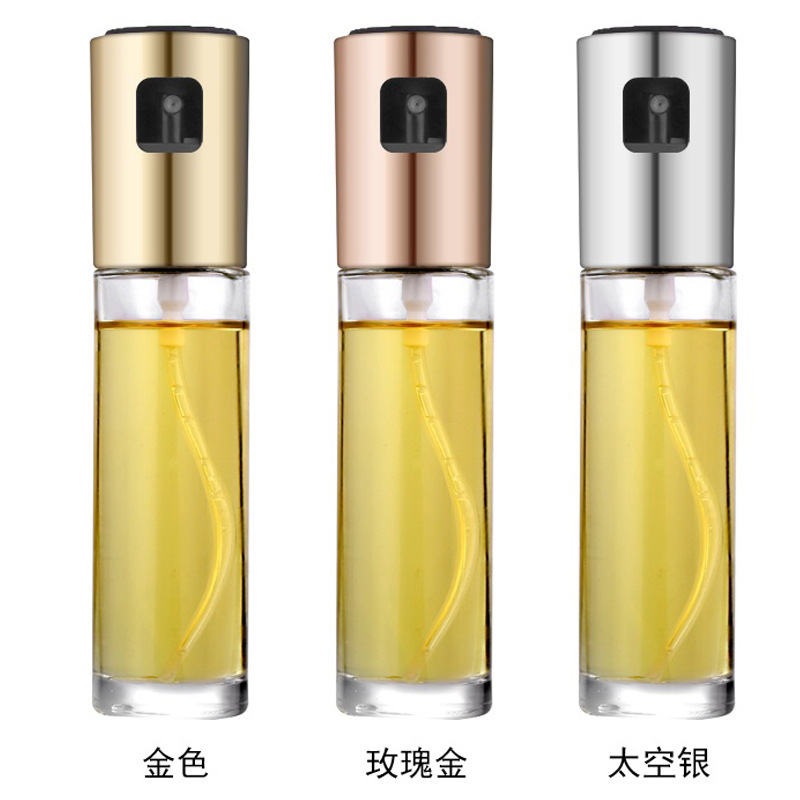 Creative Press Type Barbecue Oil Spray Bottle Kitchen Leak-Proof Seasoning Bottle Glass Oil Pot Color Box Packaging