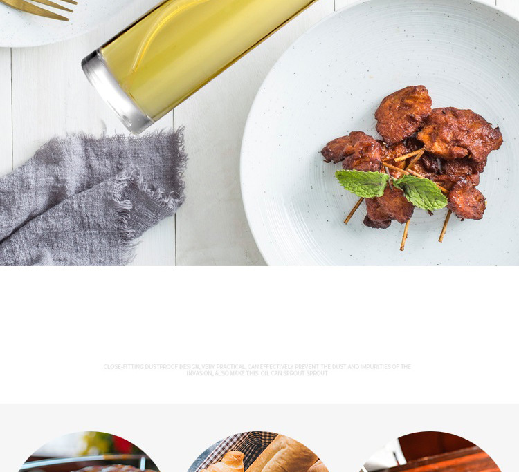 Creative Press Type Barbecue Oil Spray Bottle Kitchen Leak-Proof Seasoning Bottle Glass Oil Pot Color Box Packaging