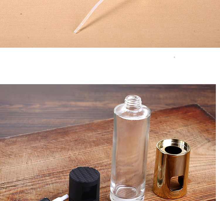 Creative Press Type Barbecue Oil Spray Bottle Kitchen Leak-Proof Seasoning Bottle Glass Oil Pot Color Box Packaging
