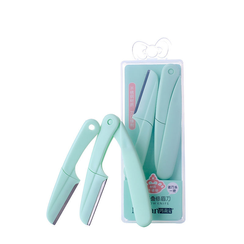 Portable Boxed Folding Eye-Brow Knife Novice Safety Sharp Eyebrow Scraper Beginner Thrush Gadget Shaving Eyebrow Trimer