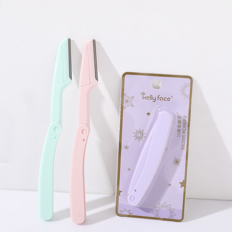 Portable Boxed Folding Eye-Brow Knife Novice Safety Sharp Eyebrow Scraper Beginner Thrush Gadget Shaving Eyebrow Trimer