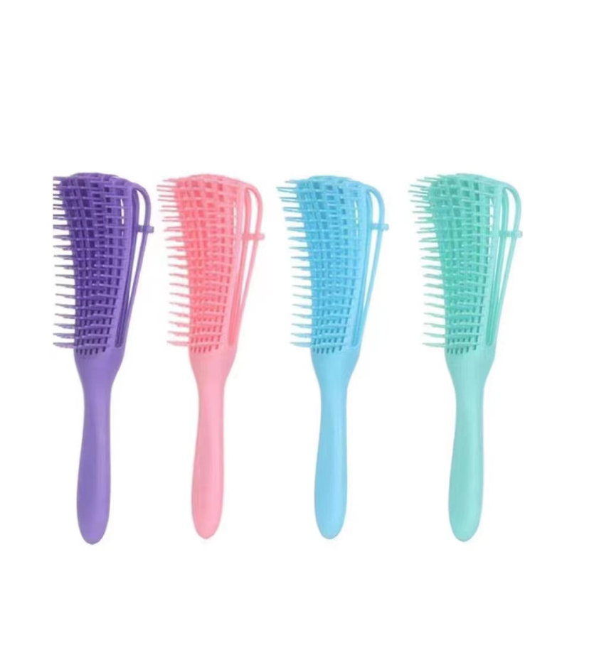 Eight-claw comb household knot-free antistatic dry and wet multi-functional straight roll smooth hair ribs styling comb