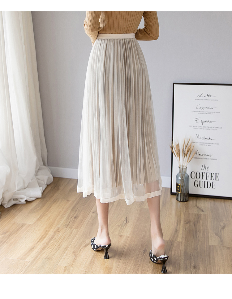In the Spring of 2020, the new Korean version of the net Yarn pressed skirts Velvet MIDI skirts Big skirts In the Spring of 2020, the new Korean version of the net Yarn pressed skirts Velvet MIDI skirts Big skirts