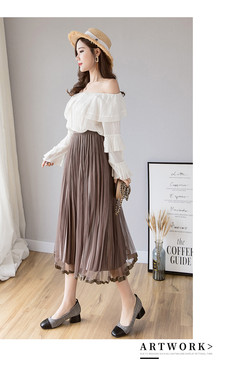 In the Spring of 2020, the new Korean version of the net Yarn pressed skirts Velvet MIDI skirts Big skirts In the Spring of 2020, the new Korean version of the net Yarn pressed skirts Velvet MIDI skirts Big skirts
