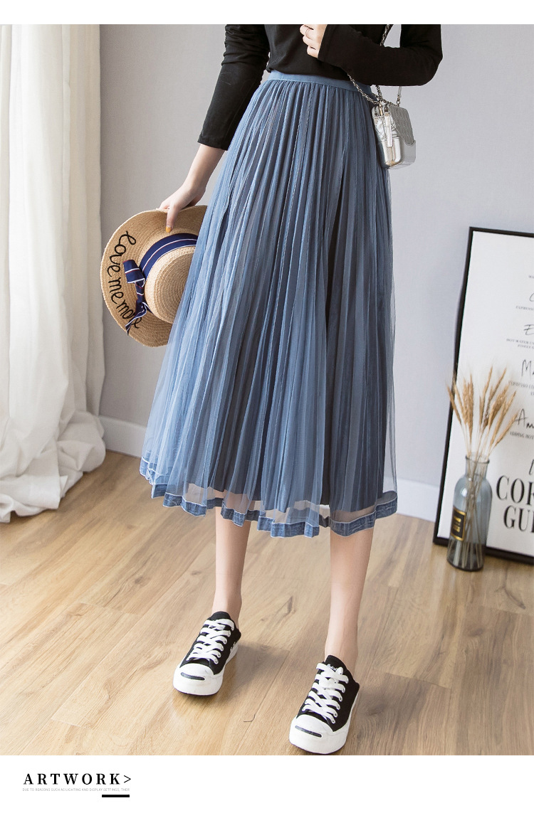 In the Spring of 2020, the new Korean version of the net Yarn pressed skirts Velvet MIDI skirts Big skirts In the Spring of 2020, the new Korean version of the net Yarn pressed skirts Velvet MIDI skirts Big skirts