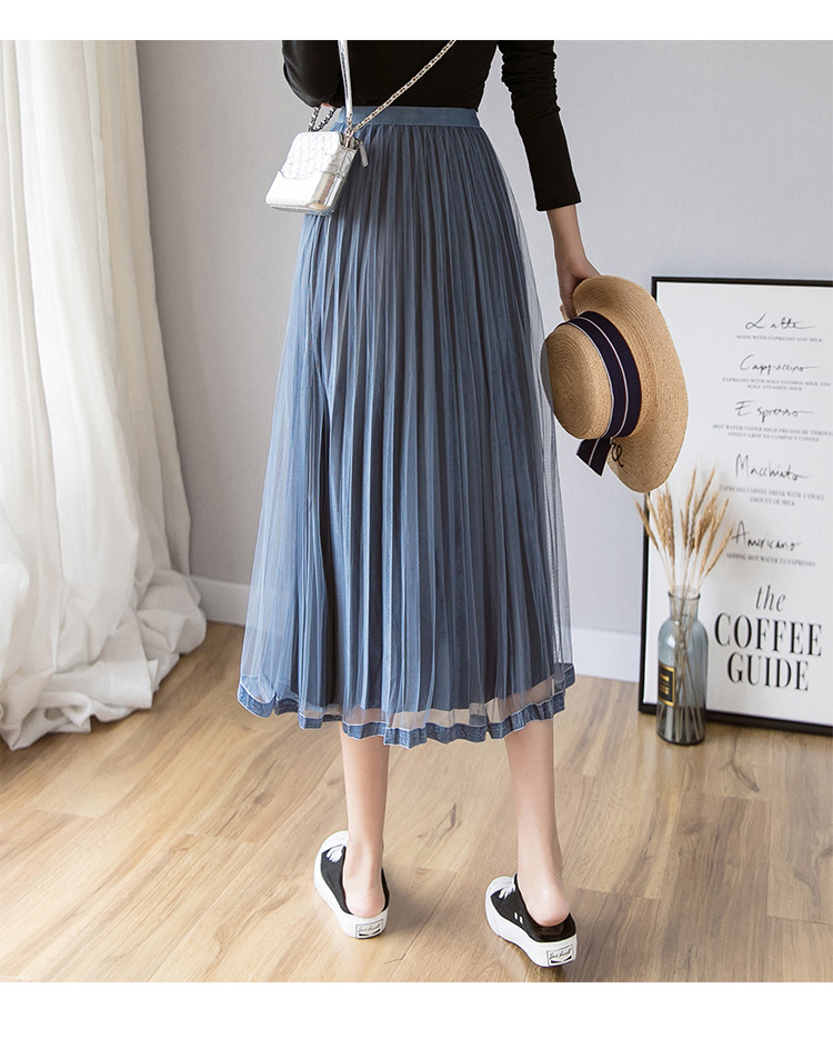 In the Spring of 2020, the new Korean version of the net Yarn pressed skirts Velvet MIDI skirts Big skirts In the Spring of 2020, the new Korean version of the net Yarn pressed skirts Velvet MIDI skirts Big skirts