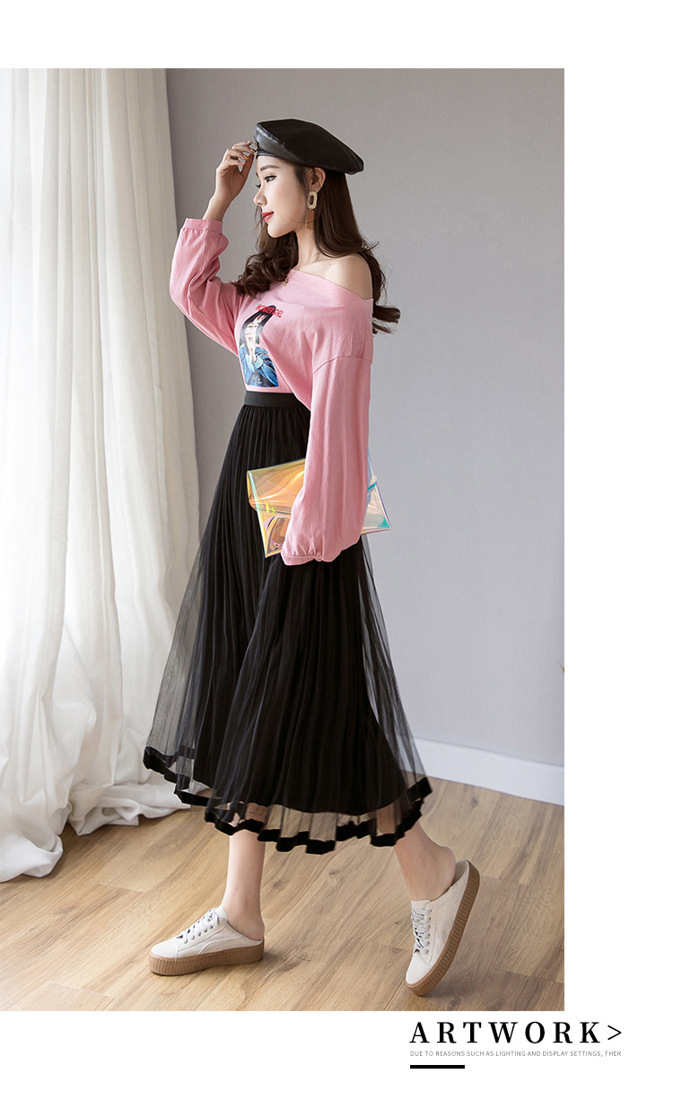 In the Spring of 2020, the new Korean version of the net Yarn pressed skirts Velvet MIDI skirts Big skirts In the Spring of 2020, the new Korean version of the net Yarn pressed skirts Velvet MIDI skirts Big skirts