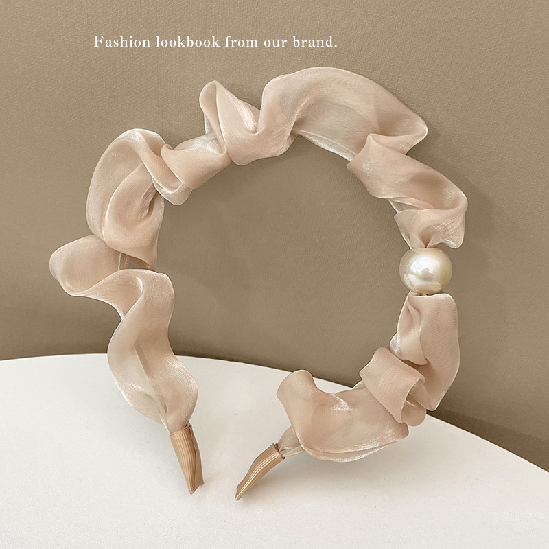 Korean Style Minimalist Solid Color Fine Hair Tie Hair Accessories Whole Fairy Net Red Pressed Hair Pleated Headband Korean Style Minimalist Solid Color Fine Hair Tie Hair Accessories Whole Fairy Net Red Pressed Hair Pleated Headband