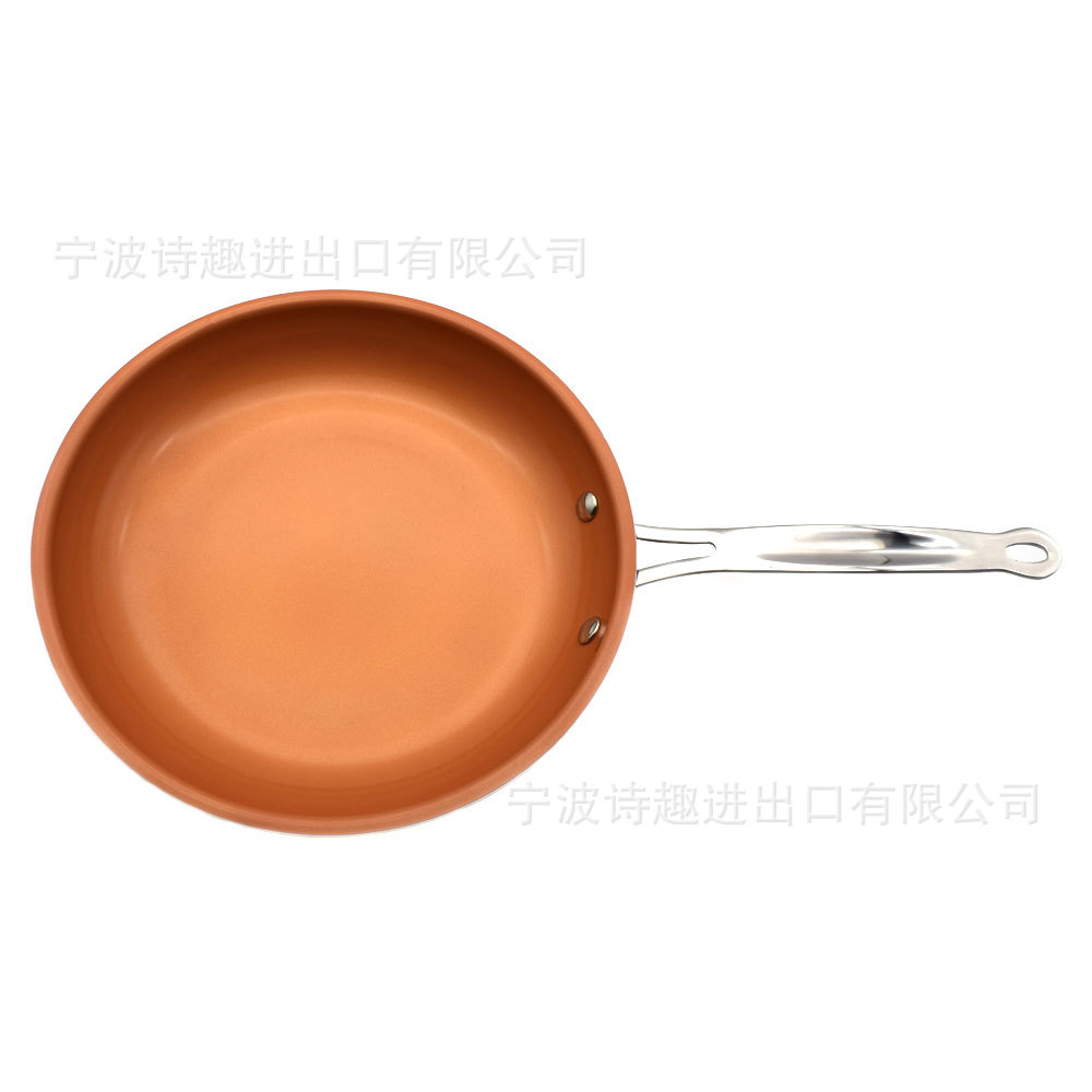 Copper Pan Copper Non-Stick Pan More Sizes round Pan Aluminum Alloy Pressed L Pan Double Bottom
