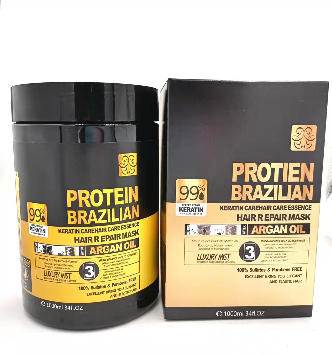 Lana PROTEIN BRAZILIAN hair Mask hair conditioner Improve dry and smooth hair 1000ml
