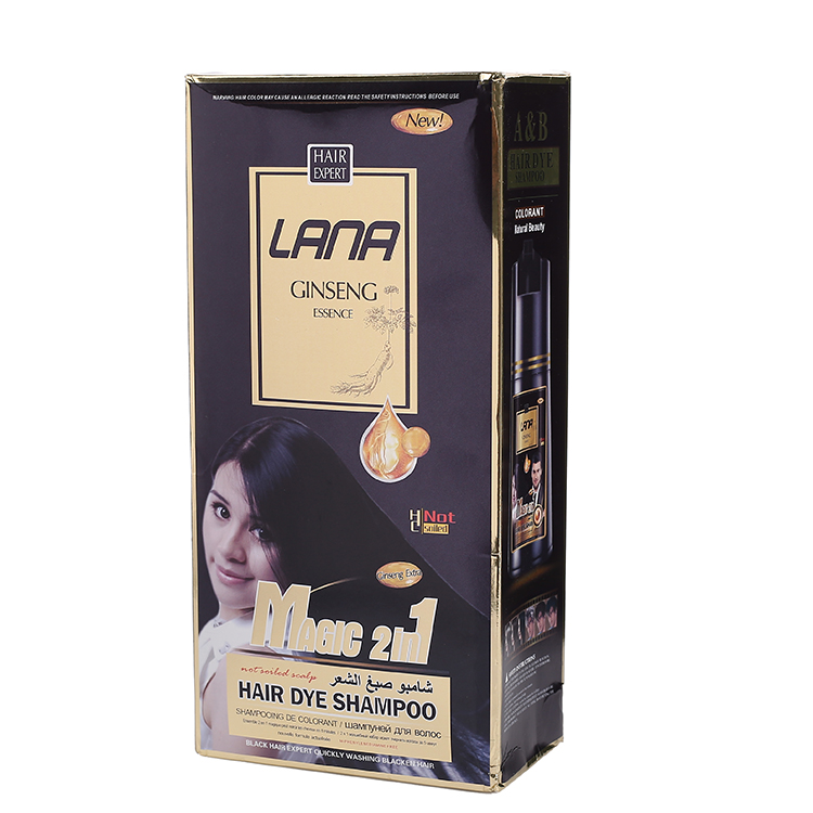 LANA  MAGIC 2in 1 hair color shampoo with GINSENG Natural non irritating150ml+150ml