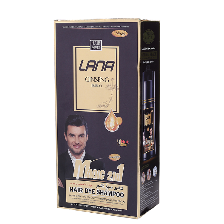 LANA  MAGIC 2in 1 hair color shampoo with GINSENG Natural non irritating150ml+150ml