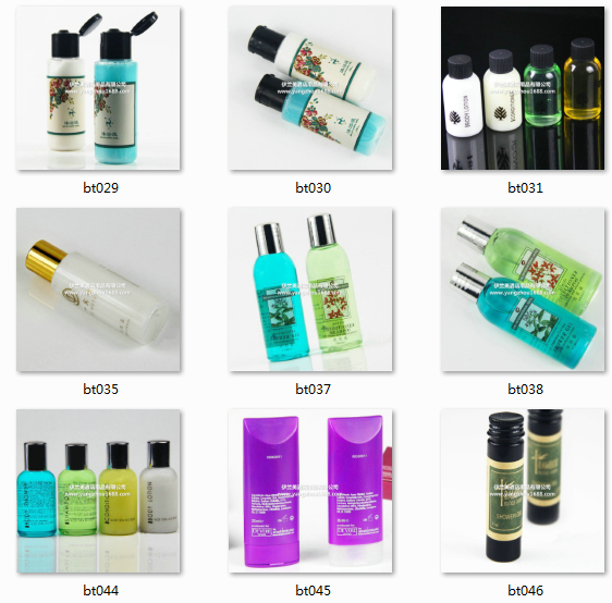 The hotel guest room disposable liquid soap shampoo