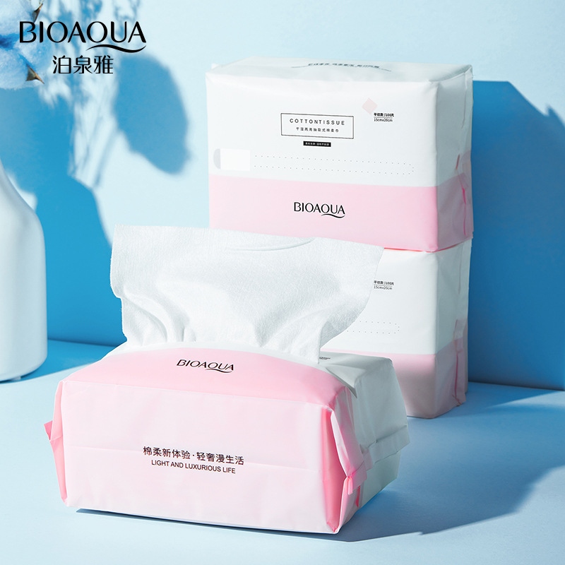 Bioaqua Wet and Dry Removable Cotton Pads Paper Towel Wet Towel Cotton Puff Cotton Towel