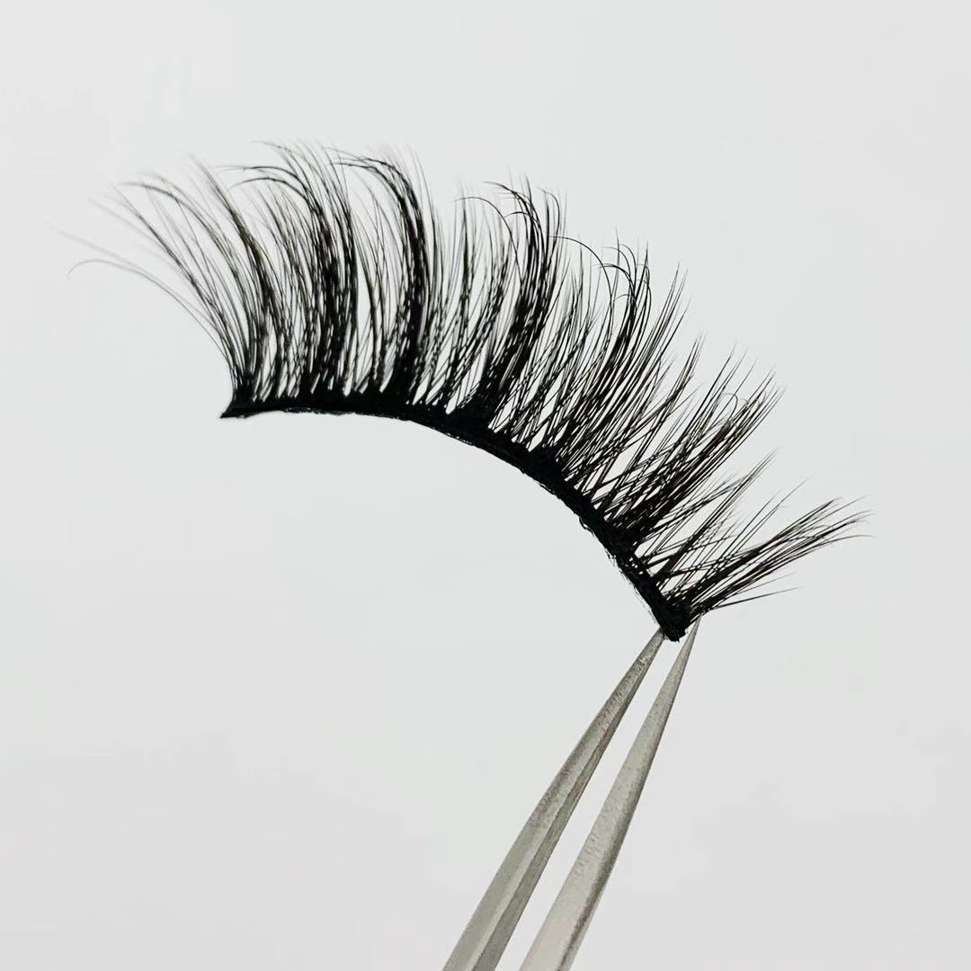Fiber Pair of False Eyelashes Black STEM Natural Thick Slim Model ThreeDimensional Eyelash Support Customization
