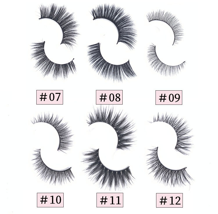 Fiber Pair of False Eyelashes Black STEM Natural Thick Slim Model ThreeDimensional Eyelash Support Customization